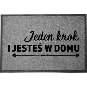 Rohožka ŠEDÁ VSTUPNÍ ROHOŽKA DO DOMU DEKORATIVNÍ DÁREK JEDEN KROK 60X40 cm