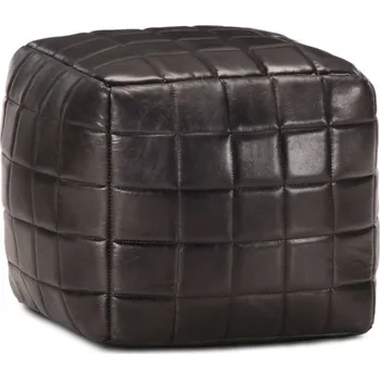 Taburet vidaXL Sedací puf černý 40 x 40 x 40 cm pravá kozí kůže [248137]