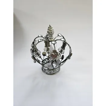 Obraz Dekorativní Koruna Glamour Železná 13 x 14 cm s Krystalky Home Accents