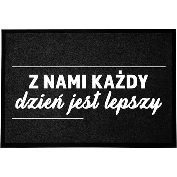 Rohožka ČERNÁ VSTUPNÍ ROHOŽKA DO DOMU DEKORATIVNÍ DÁREK LEPŠÍ DEN 60X40