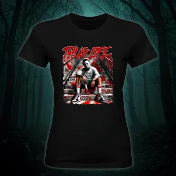 Dámské tričko - Thug Life Michael Barva: Černá, Velikost: S, Střih: Dámské