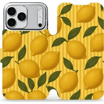 Pouzdro na mobilní telefon Flipové pouzdro Mobiwear - Apple iPhone 17 Pro Max - VP81S Citrony (Knížkové flip pouzdro, obal, kryt na mobil Apple iPhone 17 Pro Max - VP81S Citrony, materiál Umělá kůže + TPU - ochrana 360°, stojánek, silikonová vanička, magnetické zavírání)