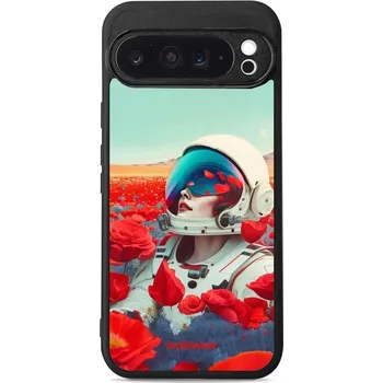 Pouzdro na mobilní telefon Lesklý kryt Mobiwear Glossy - Google Pixel 9 Pro XL - G001G Astronautka v květech (Prémiové lesklé pouzdro, obal, kryt Mobiwear Glossy na mobil Google Pixel 9 Pro XL - G001G Astronautka v květech, materiál Plast + TPU silikon - krytí po všech stranách,)