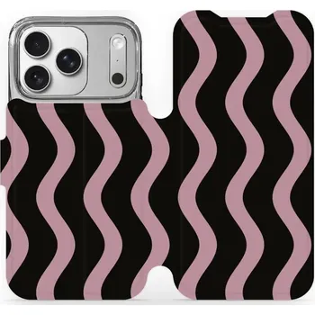 Pouzdro na mobilní telefon Flipové pouzdro Mobiwear - Apple iPhone 17 Pro - VA54S Fialové vlnky (Knížkové flip pouzdro, obal, kryt na mobil Apple iPhone 17 Pro - VA54S Fialové vlnky, materiál Umělá kůže + TPU - ochrana 360°, stojánek, silikonová vanička, magnetické zavírání)