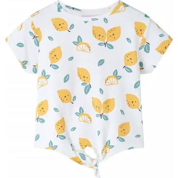 Chlapecké tričko vidaXL Dětské tričko s uzlem ecru 128 [11497]