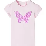vidaXL Dětské tričko s nabíranými rukávy světle 116 [10831] Barva: Měkce růžová