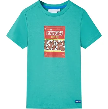 Chlapecké tričko vidaXL Dětské tričko s krátkým rukávem tmavě mátové 128 [11857]