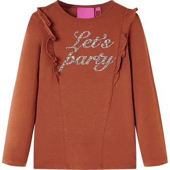 vidaXL Dětské tričko s dlouhým rukávem 128 [14222] Barva: Koňaková
