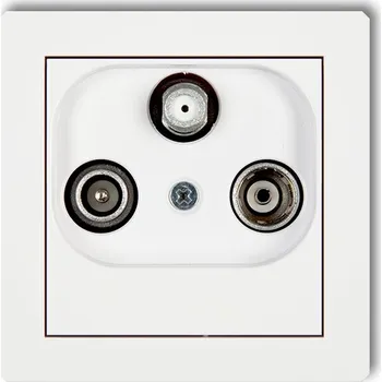 Elektrická zásuvka DECO Anténní zásuvka RTV-SAT koncová 1,5dB bílá matná 25DGS