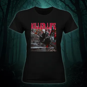 Dámské tričko Dámské tričko - Killer Life Jason Barva: Růžová, Velikost: L, Střih: Dámské