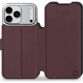 Pouzdro na mobilní telefon Flipové pouzdro Mobiwear Semiš - Apple iPhone 17 Pro Max - Bordové & Černé (Knížkové semišové flip pouzdro, obal, kryt na mobil Apple iPhone 17 Pro Max - Bordové & Černé, materiál semiš + TPU, ochrana 360°, stojánek, silikonová vanička, magnetické zavírán