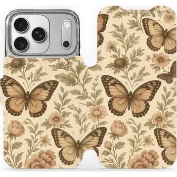 Pouzdro na mobilní telefon Flipové pouzdro Mobiwear - Apple iPhone 17 Pro - VP92S Motýlové (Knížkové flip pouzdro, obal, kryt na mobil Apple iPhone 17 Pro - VP92S Motýlové, materiál Umělá kůže + TPU - ochrana 360°, stojánek, silikonová vanička, magnetické zavírání)