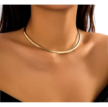 Náhrdelník B-TOP Jednoduchý choker náhrdelník Kruh Druh barvy: Zlatá