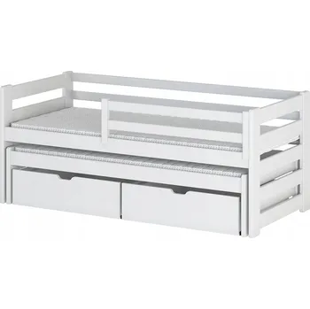 Dětská postel Dětská postel s přístýlkou a úložným HERMIONA - 90x190, bílá