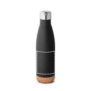 Termohrnek SOLBERG. Termoska z nerezové oceli a korkovou základnou 560 ml 1 Hrnek, 140 x 80 Sítotisk (plast, papír), 1 barva