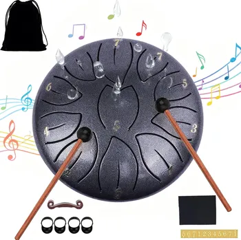 Brzdový buben Ocelový jazykový buben 11 tónů 15 CM Perkusní nástroje Handpan Buben