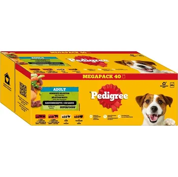 Krmivo pro psa Pedigree Adult smíšený výběr v omáčce hovězí/jehněčí/kuřecí/kachní 40x 100 g