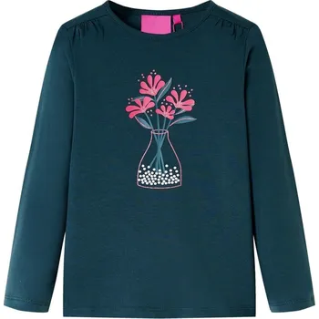 Chlapecké tričko vidaXL Dětské tričko s dlouhým rukávem tmavě 104 [13985] Barva: Zelená