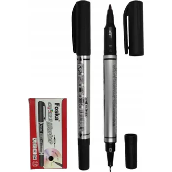 Voděodolný permanentní popisovač oboustranný, černý, na CD/DVD disky, 12 kusů