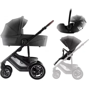 Kočárek Britax Set kočárek Smile 5Z + hluboká korba + autosedačka Baby-Safe PRO Style 2025 Mineral Grey