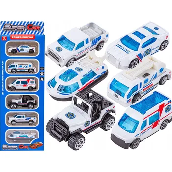 autíčko Sada vozidel METALOVÉ AUTÍČKA auta 6 ks