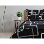 Jerry Fabrics s. r. o. Povlečení MIKROFLANEL 140x200+70x90 - Čtverce černobílé