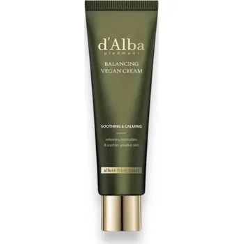Pleťový krém D'Alba Mild Skin Balancing Vegan Cream - Zklidňující krém s bílým lanýžem 55 ml