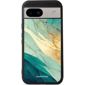 Pouzdro na mobilní telefon Lesklý kryt Mobiwear Glossy - Google Pixel 8A - G024G - Zlatavý a zelenkavý mramor (Prémiové lesklé pouzdro, obal, kryt Mobiwear Glossy na mobil Google Pixel 8A - G024G - Zlatavý a zelenkavý mramor, materiál Plast + TPU silikon - krytí po všech stranách,)