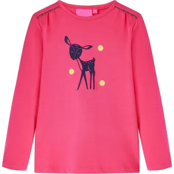 vidaXL Dětské tričko s dlouhým rukávem jasně 128 [13527] Barva: Růžová