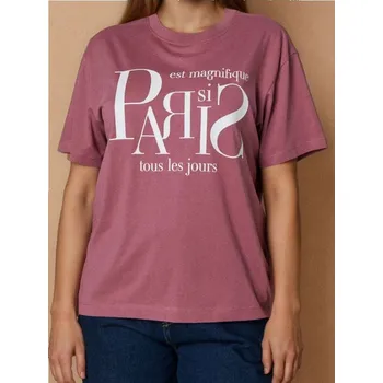 Sinsay - Tričko s&nbsp;nápisem - růžová - 607FG-39X - 607FG-39X-XS