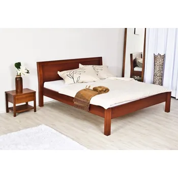 Postel Postelia AMOR Buk 140x200 - Délka postele: 200 cm, Šířka postele: 140 cm, Výška hlavového čela: 100 cm, Materiál: Masiv Buk, Odstín: Olej Transparent přírodní odstín, Provedení: Výška bočnice 45 cm, Středová lať: 1x noha