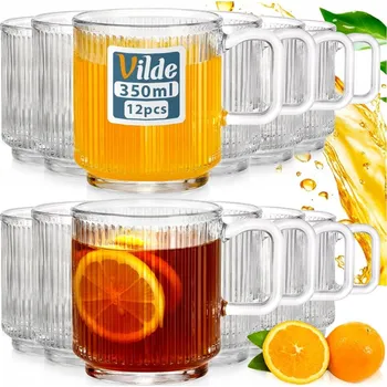 Sklenice Sklenice na kávu a čaj Vilde 350 ml 12 ks