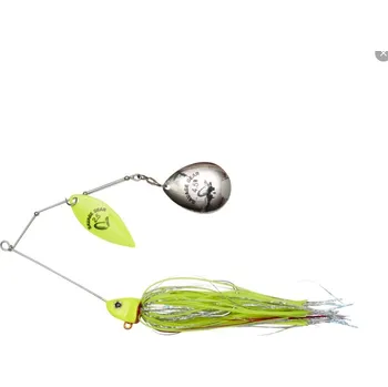 Umělá nástraha Savage Gear Třpytka Da'bush Spinnerbait Sinking Yellow Silver Holo Flame 14cm 21g