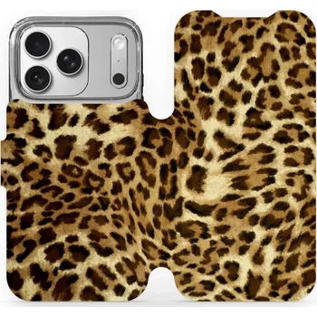 Pouzdro na mobilní telefon Flipové pouzdro Mobiwear - Apple iPhone 17 Pro - VA33P Leopardí vzor (Knížkové flip pouzdro, obal, kryt na mobil Apple iPhone 17 Pro - VA33P Leopardí vzor, materiál Umělá kůže + TPU - ochrana 360°, stojánek, silikonová vanička, magnetické zavírání)