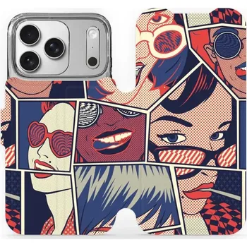 Pouzdro na mobilní telefon Flipové pouzdro Mobiwear - Apple iPhone 17 Pro - VP18P Komiks (Knížkové flip pouzdro, obal, kryt na mobil Apple iPhone 17 Pro - VP18P Komiks, materiál Umělá kůže + TPU - ochrana 360°, stojánek, silikonová vanička, magnetické zavírání)