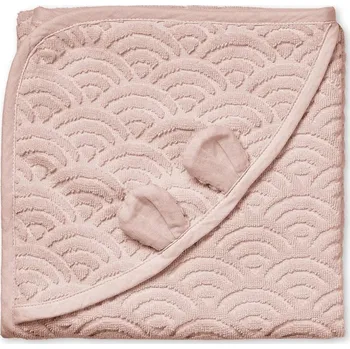 CAM CAM COPENHAGEN Kojenecká osuška s kapucí GOTS Dusty Rose