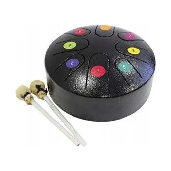 Hudební nástroj pro děti Rainbow Colours Tongue Drum - éterický buben 20 cm Černá