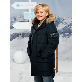 Chlapecká bunda Sinsay - Zateplená bunda s kapucí - námořnická modrá - 466FC-59X - 466FC-59X-146