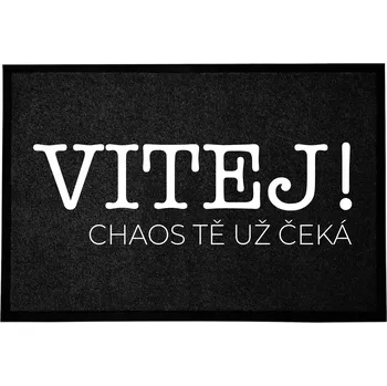 Kokosová rohožka černá vstupní do domu | Dárek Vítejte v chaosu