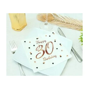 Papírový ubrousek Ubrousky k 30. narozeninám Godan bílé 20 ks