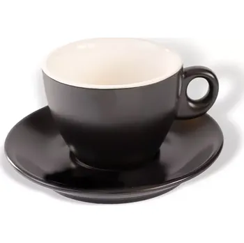 Sada nádobí ClubHouse šálek s podšálkem Giacinto, 195 ml, matná černá
