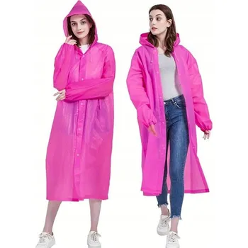 Pláštěnka EVA pláštěnka s s kapucí, lehká a voděodolná, unisex, RŮŽOVÁ