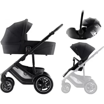 Kočárek Britax Set kočárek Smile 5Z + hluboká korba + autosedačka Baby-Safe PRO Style 2025 Carbon Black