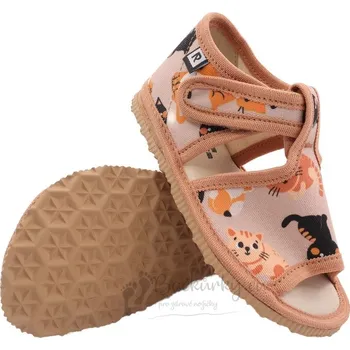Chlapecké bačkory Dětské inovativní pantofle RAK 100014-4 Kočky béžové - vel. 29