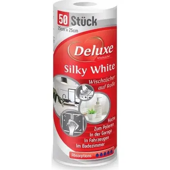 Utěrka Deluxe role hedvábně bílé utěrka , 50 listů