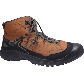 Pánská obuv Turistická obuv pro středně náročný terén, Keen, Targhee IV Mid WP Wide, přírodní/černá: Hnědá Ano Nubuk, velur (semiš) 32,8 49 EU (F) 48 H - rozšířená (30503-30505)
