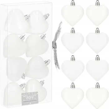 Vánoční dekorace Zdobená Vánoční Koule , Hladká Vánoční Koule , vánoční koule cetek 7 cm 8 ks