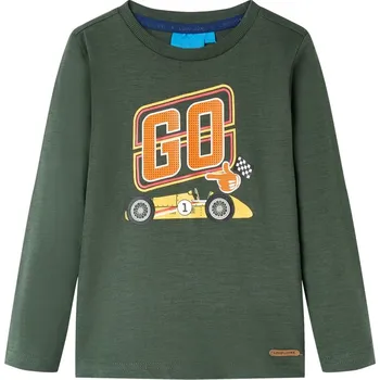 Chlapecké tričko vidaXL Dětské tričko s dlouhým rukávem tmavě 116 [13066] Barva: Tmavě zelená