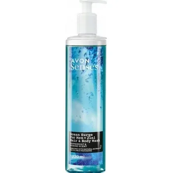 Koupelová kosmetika Avon Senses 2v1 gel na mytí těla a vlasů pro muže Ocean Surge 720 ml