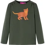 vidaXL Dětské tričko s dlouhým rukávem 104 [14210] Barva: Khaki